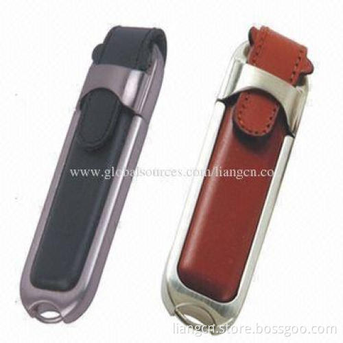 Grade leather USB flash drive, 2-64GB flash memory capacity